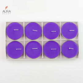 AuraDecor Fragrance Acrylic Tealight Pack of 8 Lavender