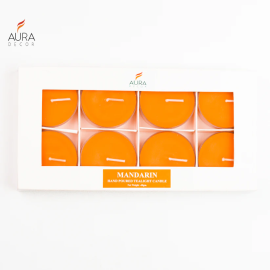 AuraDecor Fragrance Acrylic Tealight Pack of 8 Mandarin