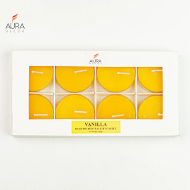AuraDecor Fragrance Acrylic Tealight Pack of 8 Vanilla