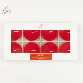 AuraDecor Fragrance Acrylic Tealight Pack of 8 Rose