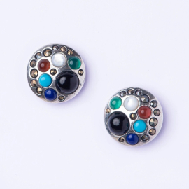 Navratna Silver Earrings