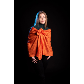 CARA SCARF, RAW SILK INDIAN KHADI ORANGE