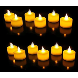 Flameless & Smokeless Flickering Electric LED Tea Light Candles Pack Of 48 Warm Yellow