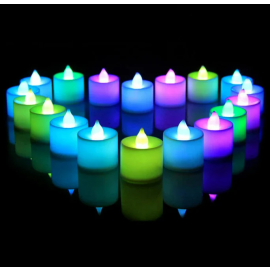 Flameless & Smokeless Flickering Electric LED Tea Light Candles Pack Of 48 Multicolour