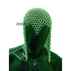 HALLOWEEN MEDIEVAL ARMOR CHAINMAIL ALUMINIUM BUTTED RINGS COIF/HAT UNISEX REENACTMENT SCA LARP COIF Chainmail Hood, Covering Historical Cap Free size